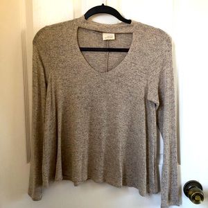 Soft tan long sleeve blouse. Size medium